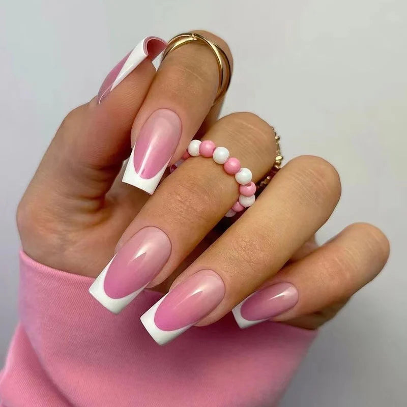 Press-On Nail Extensions Delicate Ombre Cinnabar Easy Application