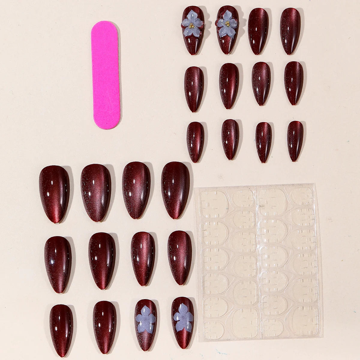 Press-On Nail Extensions Floral Accents Easy Application Long-Lasting Finish