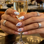 Press-On Nail Extensions Floral & Bow Reusable Easy Apply