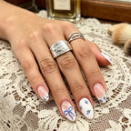 Press-On Nail Extensions Floral & Bow Reusable Easy Apply