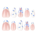 Press-On Nail Extensions Floral & Bow Reusable Easy Apply