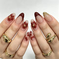 Press-On Nail Extensions Floral Design Lightweight Easy Apply