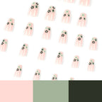 Press-On Nail Extensions Floral Design Reusable & Easy Application