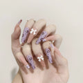 Press-On Nail Extensions Floral Design & Self-Adhesive