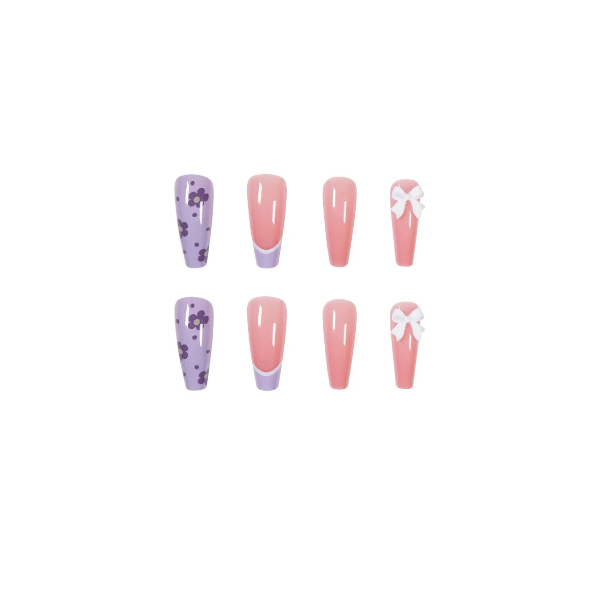 Press-On Nail Extensions Floral Design & Self-Adhesive