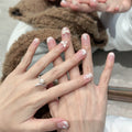 Press-On Nail Extensions Floral Design Self-Adhesive Multiple Sizes