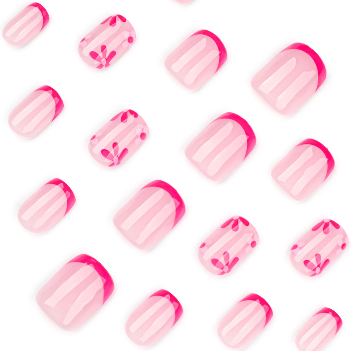 Press-On Nail Extensions Floral Design Skin-Friendly