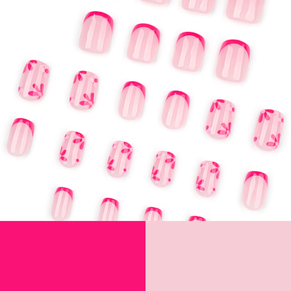 Press-On Nail Extensions Floral Design Skin-Friendly