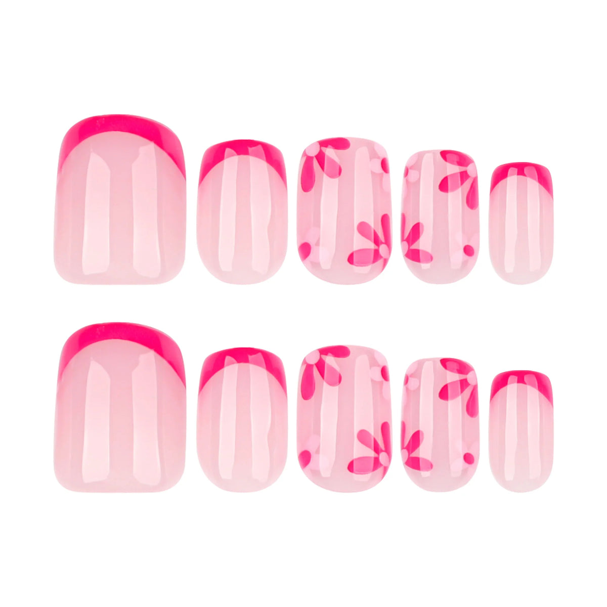 Press-On Nail Extensions Floral Design Skin-Friendly