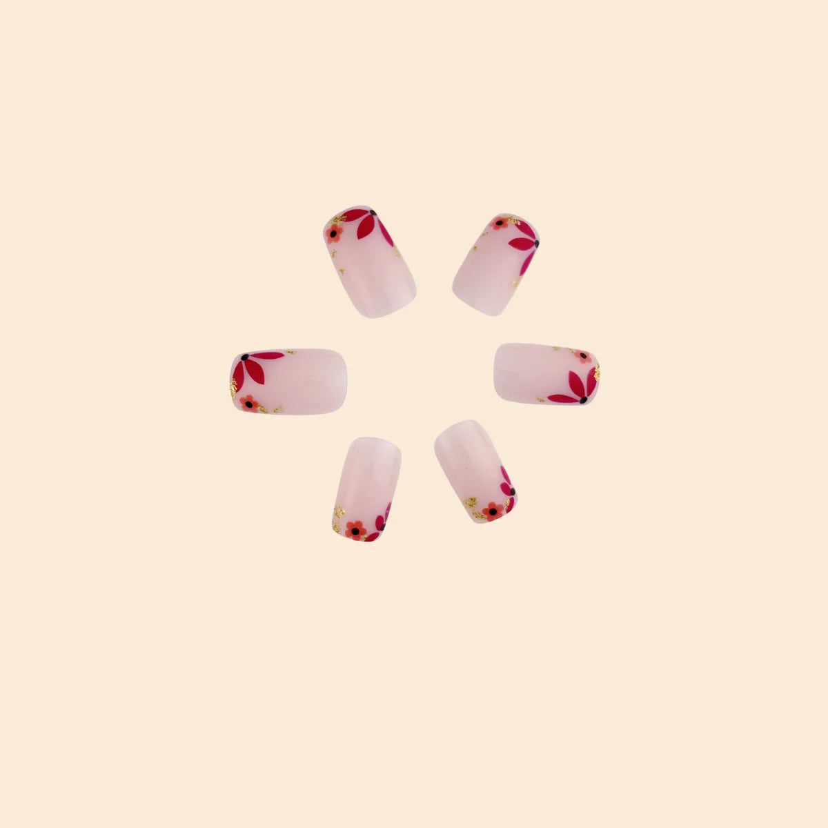 Press-On Nail Extensions Floral Embellished Comfortable Fit