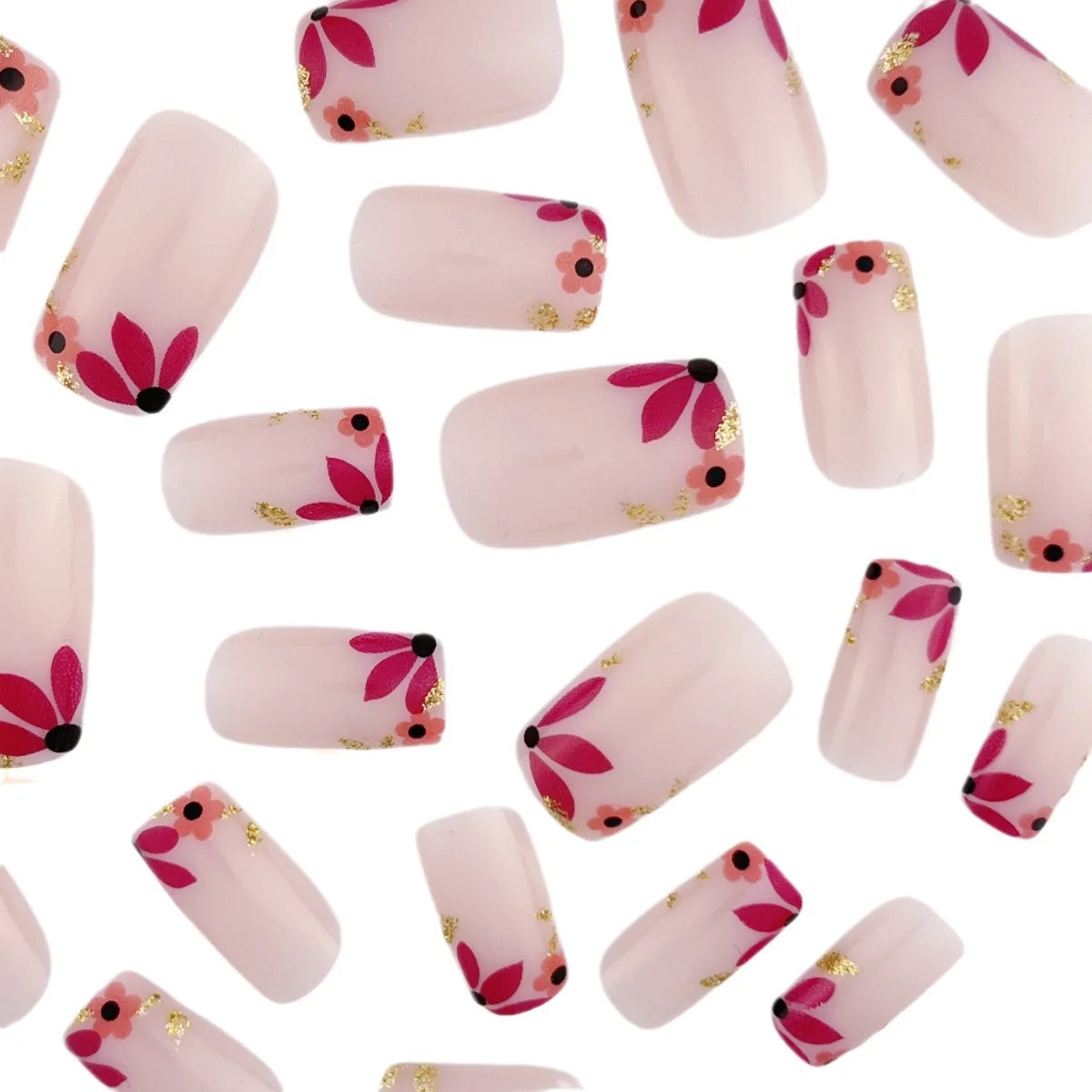 Press-On Nail Extensions Floral Embellished Comfortable Fit