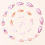 Press-On Nail Extensions Floral Embellished Easy Application