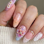Press-On Nail Extensions Floral Embellished Easy Application