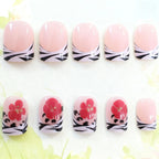 Press-On Nail Extensions Floral French Tips Easy DIY