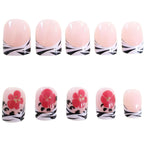 Press-On Nail Extensions Floral French Tips Easy DIY