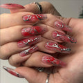 Press-On Nail Extensions Floral Glossy Reusable & Easy Application
