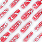 Press-On Nail Extensions Floral Glossy Reusable & Easy Application