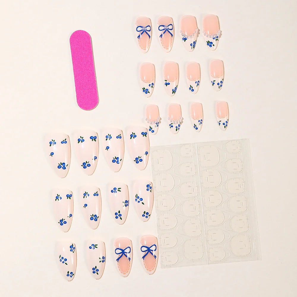 Press-On Nail Extensions Floral Lace Tips & Easy Application