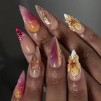 Press-On Nail Extensions Floral Ombre & Easy DIY