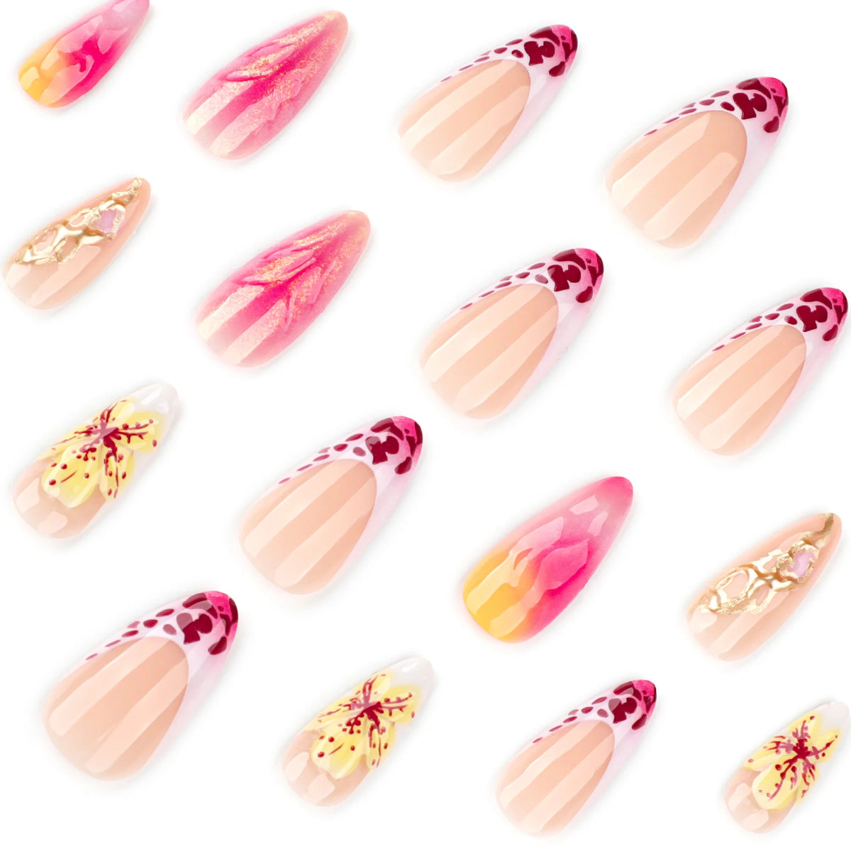 Press-On Nail Extensions Floral Ombre & Easy DIY