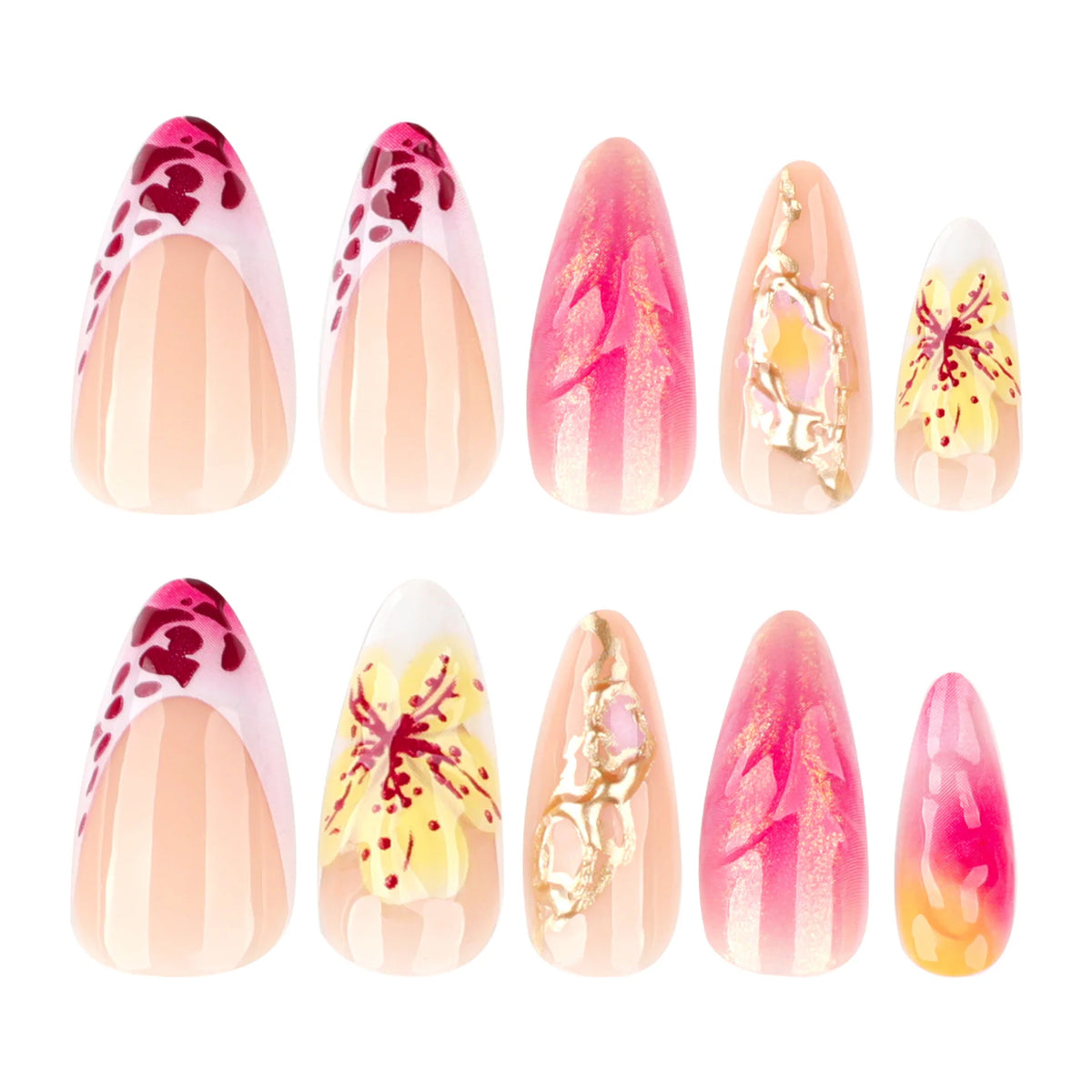 Press-On Nail Extensions Floral Ombre & Easy DIY
