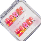 Press-On Nail Extensions Floral Ombre Reusable Set