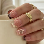 Press-On Nail Extensions Floral Self-Adhesive Gel Finish