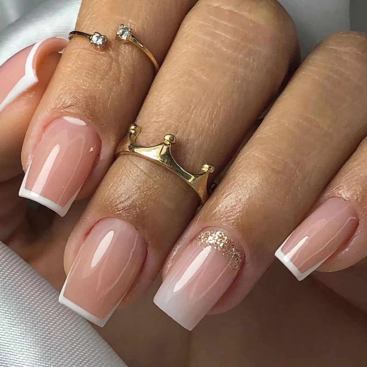 Press-On Nail Extensions French Tip Easy Application Long-Lasting