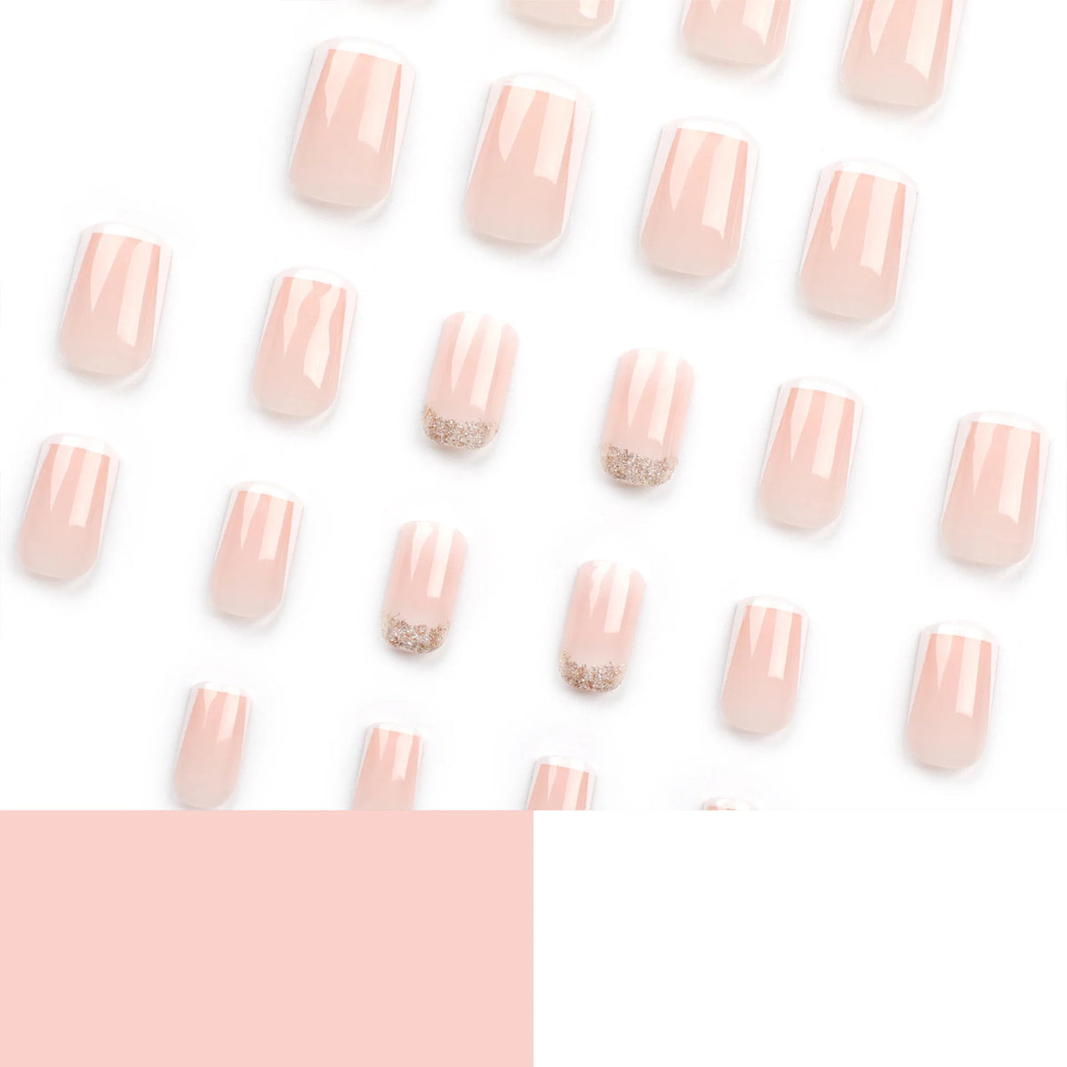 Press-On Nail Extensions French Tip Easy Application Long-Lasting