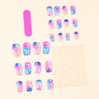 Press-On Nail Extensions Galaxy Gradient & Star Accents