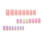 Press-On Nail Extensions Geometric Gradient Pink Easy Application