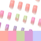 Press-On Nail Extensions Geometric Gradient Pink Easy Application