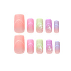 Press-On Nail Extensions Geometric Gradient Pink Easy Application