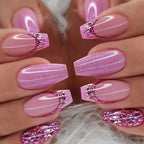 Press-On Nail Extensions Glitter Accent Reusable & Easy To Apply