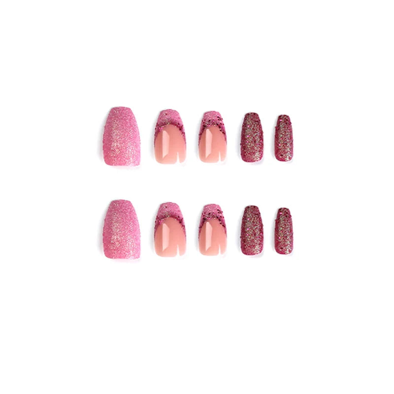 Press-On Nail Extensions Glitter Accent Reusable & Easy To Apply