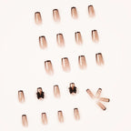 Press-On Nail Extensions Glitter & Bow Accents Easy Application