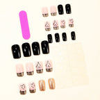 Press-On Nail Extensions Glitter Heart Accent Easy Application