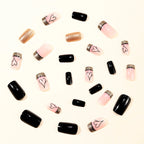 Press-On Nail Extensions Glitter Heart Accent Easy Application