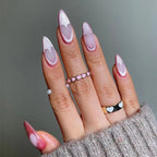 Press-On Nail Extensions Glitter Heart Design Easy Application