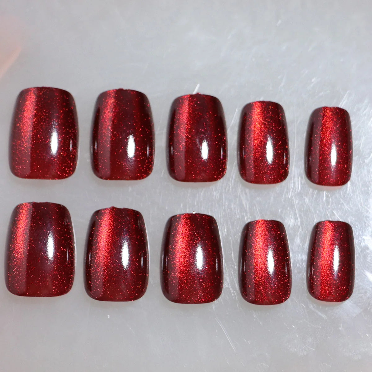 Press-On Nail Extensions Glossy Adhesive Set of 30