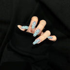 Press-On Nail Extensions Glue-Free Floral & Dot Design