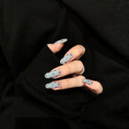 Press-On Nail Extensions Glue-Free Floral & Dot Design