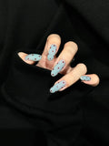 Press-On Nail Extensions Glue-Free Floral & Dot Design