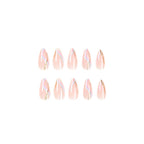 Press-On Nail Extensions Gradient Ombre Gold Accent Easy Apply