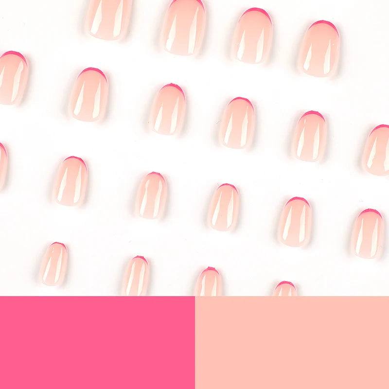 Press-On Nail Extensions Gradient Ombre Rhinestones Easy Application