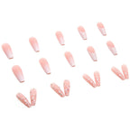 Press-On Nail Extensions Heart-Embellished Jelly Gel Finish
