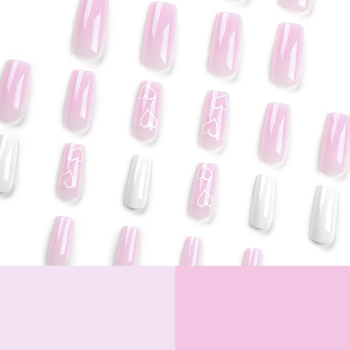 Press-On Nail Extensions Heart Pattern Long-Lasting & Easy Application
