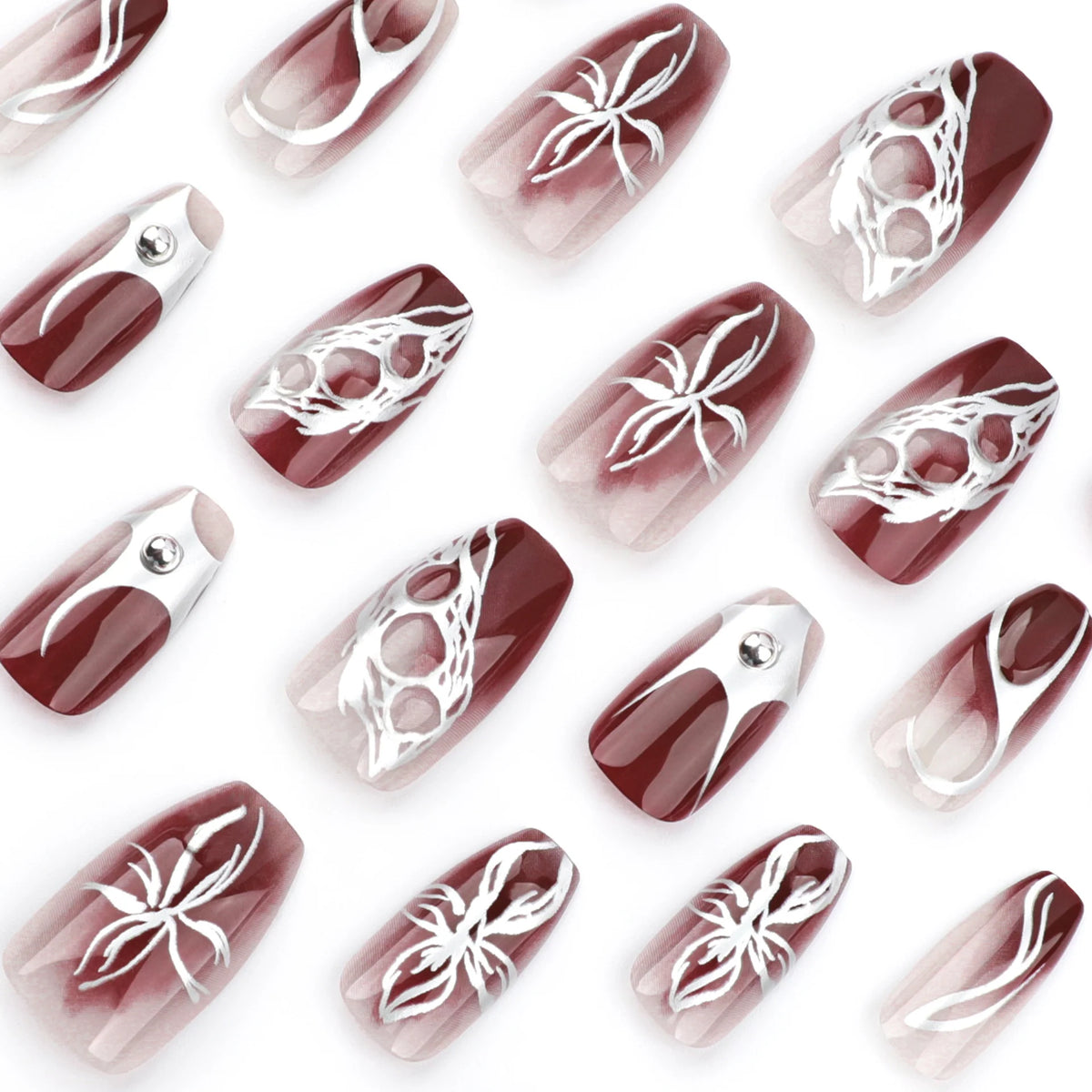 Press-On Nail Extensions Intricate Filigree Long Lasting Comfort