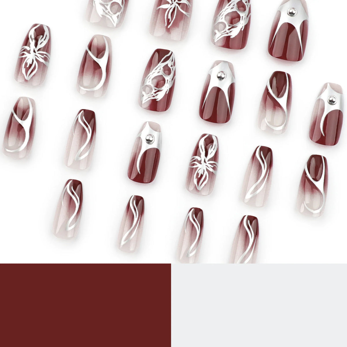 Press-On Nail Extensions Intricate Filigree Long Lasting Comfort