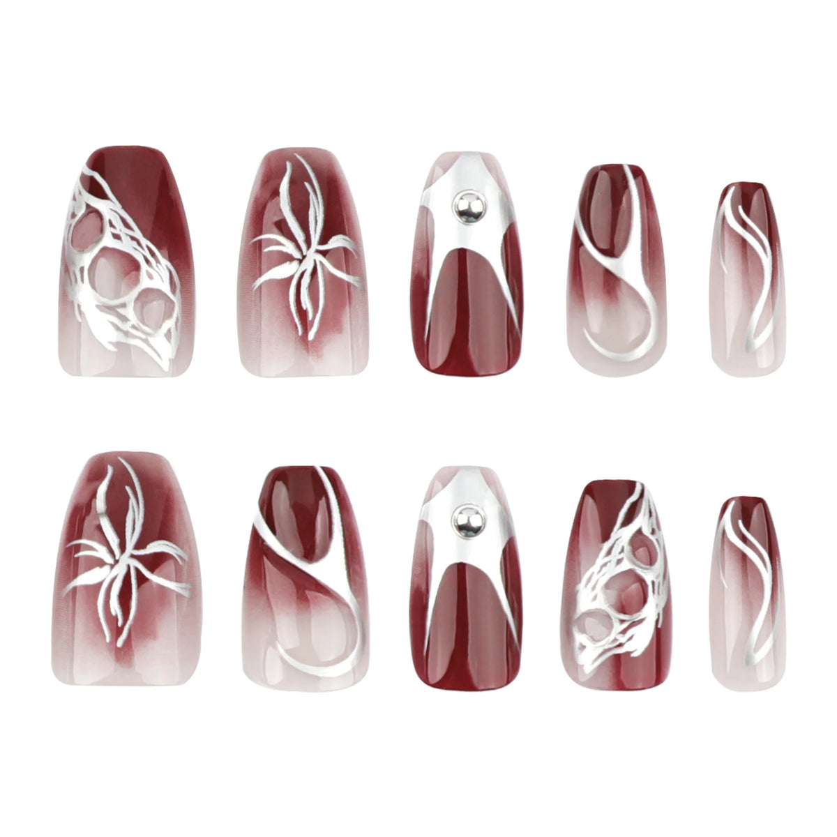 Press-On Nail Extensions Intricate Filigree Long Lasting Comfort